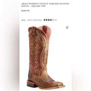 Ariat Women's Wheat Vaquera Dusted Cowboy Boots